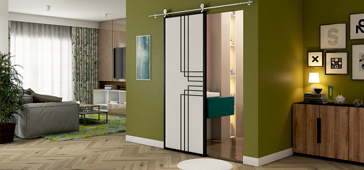 sliding bathroom door installation in Mountain House